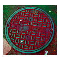 NYC Broadway Street Manhole Cover Art Print by markusnyc NYC Broadway Street Manhole Cover Art Print