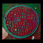 NYC Broadway Street Manhole Cover Art Print  posters