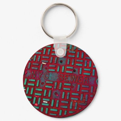 NYC Broadway Street Manhole Cover Key Chain by markusnyc