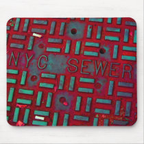 NYC Broadway Street Manhole Cover mousepads by markusnyc NYC Broadway Street Manhole Cover mousepads