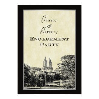 NYC Central Pk Lake San Remo Etched Frm Engagement Card