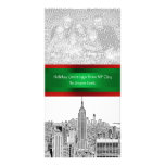 NYC Christmas Etched ESB Skyline, Your Photo Customized Photo Card
