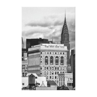 NYC: Chrysler Building, Back of Flatiron B&W 001 Gallery Wrapped Canvas