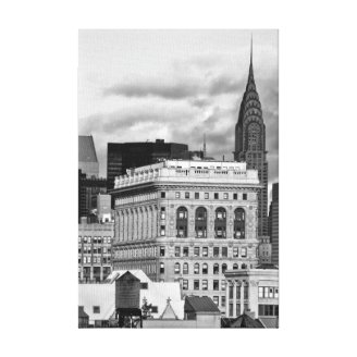 NYC: Chrysler Building, Back of Flatiron B&W 001 Canvas Prints