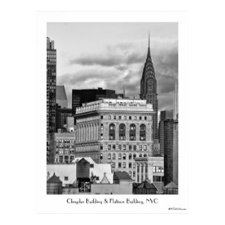 NYC: Chrysler Building, Back of Flatiron B&W 001 Print