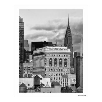 NYC: Chrysler Building, Back of Flatiron B&W 001 Poster