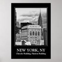 NYC: Chrysler Building, Back of Flatiron B&W 001