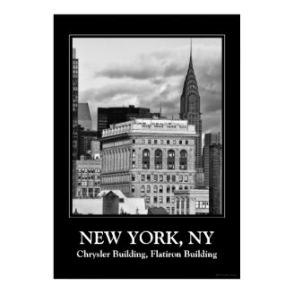 NYC: Chrysler Building, Back of Flatiron B&W 001 Print