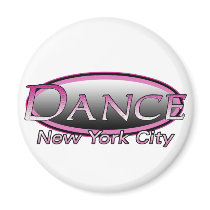 NYC Dance Hot Pink Logo Magnet WHT