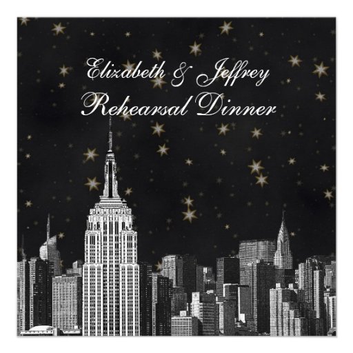 NYC ESB Skyline Etched Black Starry Rehearsal Din Custom Announcement