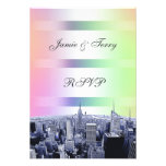 NYC Etched Skyline Pastel Rainbow 1 RSVP invitations