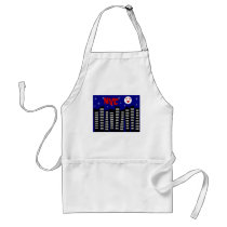 NYC Funky Skyline With Buildings, Moon & Stars Apron