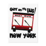 NYC, Get On The Bus With Red Hybrid Bus Postcards