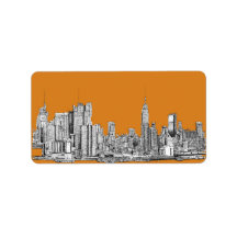 NYC In orange Address Label