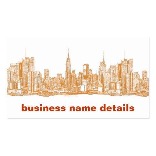 NYC in orange Business Cards (back side)