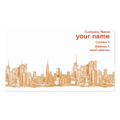 NYC in orange Business Cards