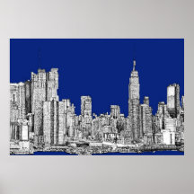 NYC ink royal blue Posters
