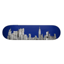NYC ink royal blue Skateboard Deck