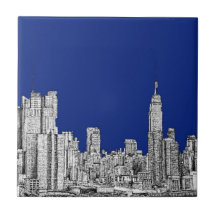 NYC ink royal blue Tiles