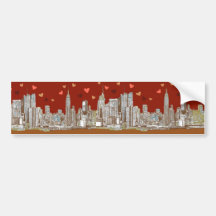NYC romantic red Bumper Sticker