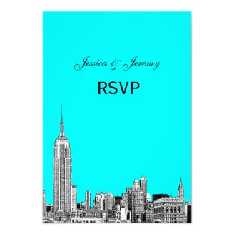 NYC Skyline 01 Etched RSVP #1 Personalized Invitations