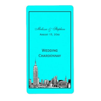 NYC Skyline 01 Etched Wine Label