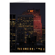 NYC Skyline: 30 Rock Lit Up in Pink Greeting Cards