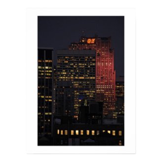 NYC Skyline: 30 Rock Lit Up in Pink Poster