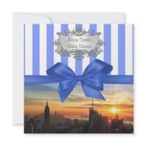 NYC Skyline at Sunset Baby Shower Invite
