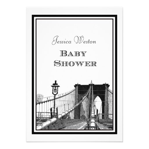 NYC Skyline Brooklyn Bridge #2 DIY Baby Shower Custom Invite