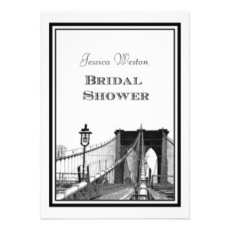 NYC Skyline Brooklyn Bridge #2 DIY Bridal Showr Personalized Invitations