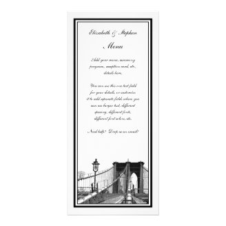 NYC Skyline Brooklyn Bridge #2 Etched Framed Rack Card