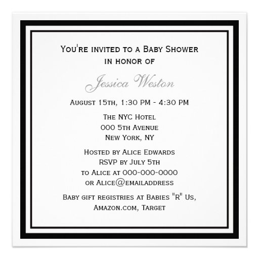 NYC Skyline Brooklyn Bridge #2 SQ Baby Shower Personalized Announcement