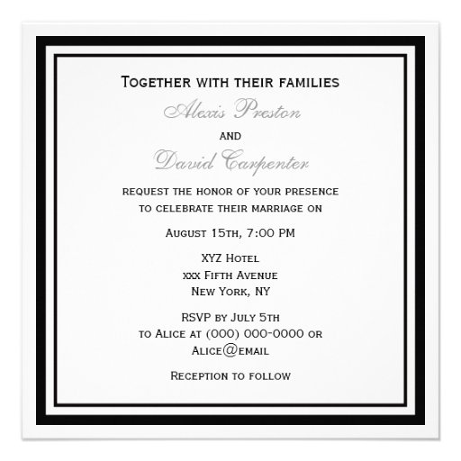 NYC Skyline Brooklyn Bridge #2 SQ Wedding Custom Announcement