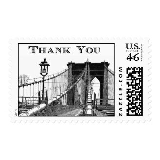 NYC Skyline Brooklyn Bridge #2 Thank You Postage