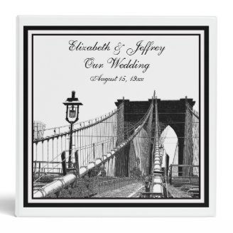 NYC Skyline Brooklyn Bridge #2 Wedding Binder