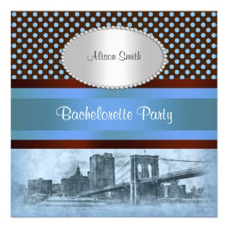 NYC Skyline Brooklyn Bridge Boat 4 Bachelorette Announcements