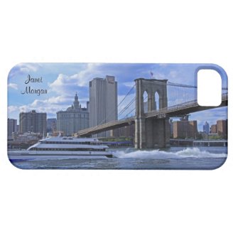 NYC Skyline Brooklyn Bridge Boat iPhone 5 Case