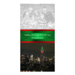NYC Skyline, Empire State Bldg Red Grn, Your Photo Photo Card