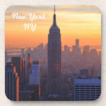 NYC Skyline: Empire State Building Orange Sunset 2 Coaster