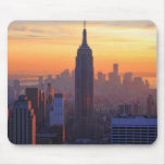 NYC Skyline: Empire State Building Orange Sunset Mouse Pad