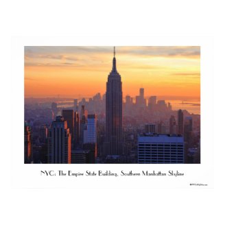 NYC Skyline: Empire State Building Orange Sunset Posters