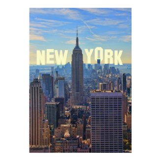 NYC Skyline Empire State Building, World Trade 2C Poster