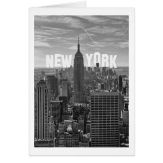 NYC Skyline Empire State Building, WTC BW 2C Greeting Cards
