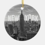 NYC Skyline Empire State Building, WTC BW 2C Ornaments