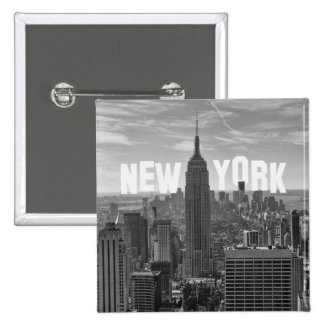 NYC Skyline Empire State Building, WTC BW 2C Pin