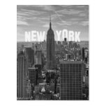 NYC Skyline Empire State Building, WTC BW 2C Postcard
