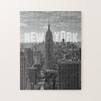 NYC Skyline Empire State Building, WTC BW 2C Puzzles