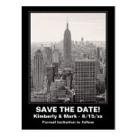 NYC Skyline ESB BW 1 Save the Date Postcard
