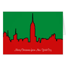 NYC Skyline: ESB Christmas Silhouette Greeting Card